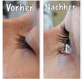 Wimpernwelle vorher nachher